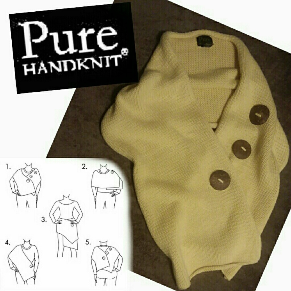 Pure Handknit Button Wrap